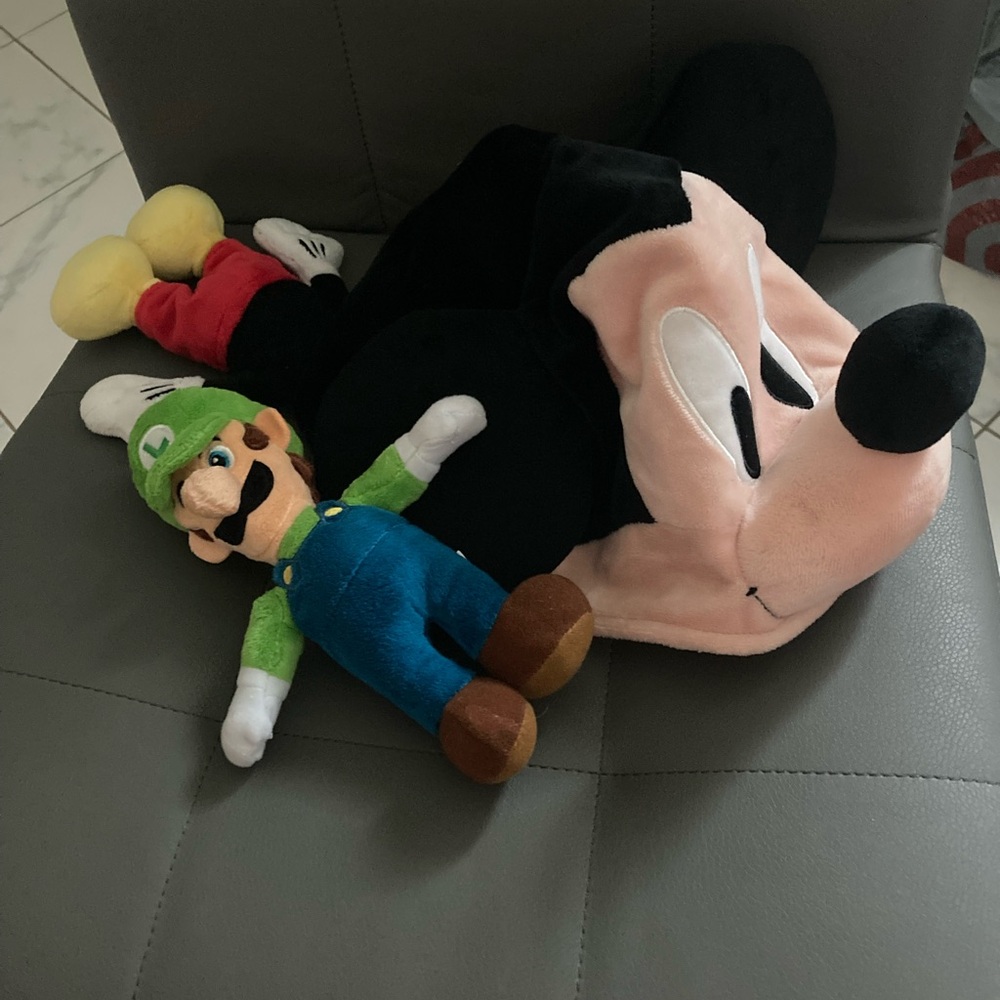 Mickey hat with Mickey body and Luigi